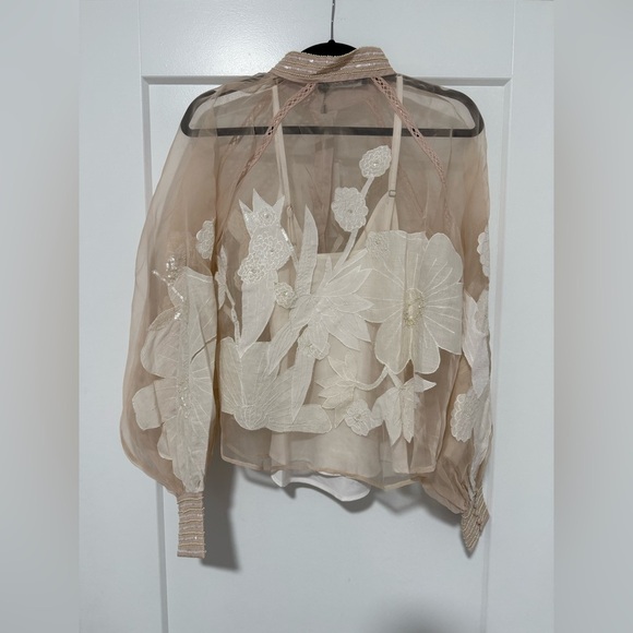 Karen Millen Embroidered Sheer Organdie Blouse in Blush - US 6‎ / NWT - Picture 16 of 16